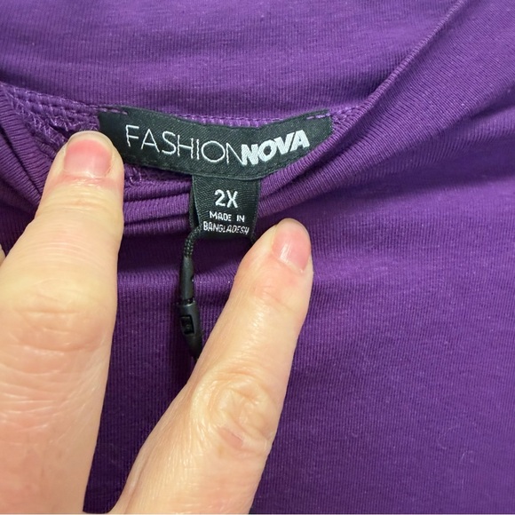 FashionNova Curve Women's Purple Long Sleeve Bodysuit Size 2X - Picture 6 of 8